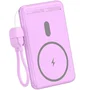 Leotec Powerbank Inalámbrico 5000mAh 20W Púrpura con Cable USB-C Integrado